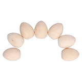 10PCS Unfinished Wooden Eggs Easter Unpainted Egg Model Flat Bottom Craft Eggs for DIY,Easter Display,Easy to Paint and Decorate BFYDOAA