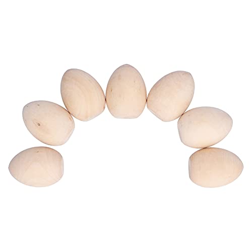 10PCS Unfinished Wooden Eggs Easter Unpainted Egg Model Flat Bottom Craft Eggs for DIY,Easter Display,Easy to Paint and Decorate - WoodArtSupply