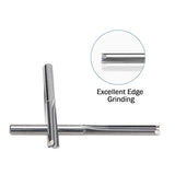 HQMaster CNC Router Bits 1/8 Router Bit Straight Router Bit 1 8 Shank Straight Flute End Mill Cutter 2-Flute Milling Cutting Tungsten Steel 22mm HQMaster