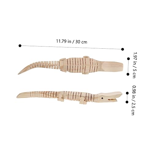 Vaguelly 5pcs DIY Wood Toy Painting Realistic Crocodile Plaything Small Crocodile Model Wood Crocodile Model Toy for Kids Students Handcraft Vaguelly