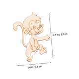 VILLCASE 60 pcs Christmas Tree Hanging Ornaments Unfinished Wood Monkey Cutout Shapes Wood Letters Crafts Christmas Desktop Decor Desk Topper DIY VILLCASE