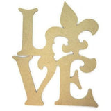 Michelle's aDOORable Creations Love Fleur De Lis Cutout Unfinished MDF Wood Cutout Home Decor Everyday Door Hanger Wood Craft Blank Michelle's aDOORable Creations