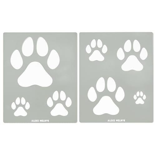 Aleks Melnyk #61 Paw Print Stencils for Painting on Wood, Tiger Print Stencil, Dog Paw, Puppy Paw, Small Cat Paw, Dog Footprint Stencil, Paw Print - WoodArtSupply