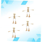TEHAUX 16 Pcs Unfinished Wooden Doll Peg Doll Kit Wooden Peg Figures Wood Craft Supplies Plain Peg DIY Toys Robots Wooden Shapable Robot Cartoon TEHAUX