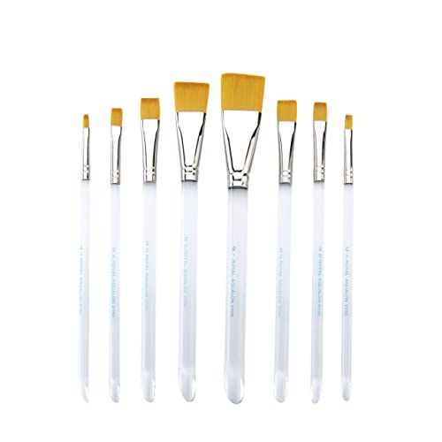 Aqualon Royal & Langnickel Flat & Shader Artist Brush Set, 8-Piece Aqualon