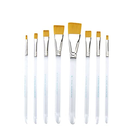 Aqualon Royal & Langnickel Flat & Shader Artist Brush Set, 8-Piece Aqualon