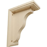 Ekena Millwork BKT03X07X09HARW Hamilton Traditional Wood Brackets, 3 1/2"W x 7"D x 9"H , Rubberwood Ekena Millwork