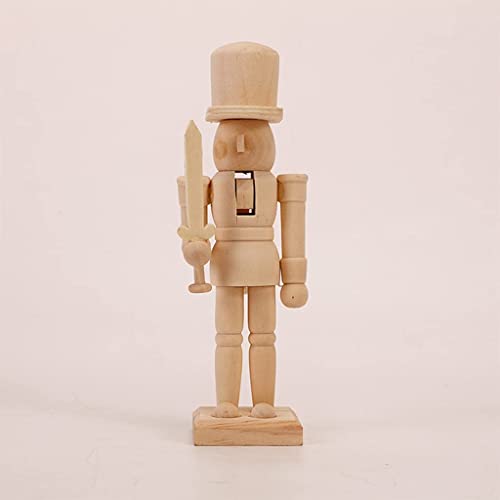 Wood Nutcracker Figurines Unfinished Nutcracker Puppet Nutcracker Soldier for Christmas Decorations,Xmas Tree,Table Decor