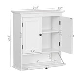 Spirich Bathroom Cabinet Wall Mounted, Small Bathroom Wall Cabinet Over Toilet, Medicine Cabinet Organizer with Doors and Adjustable Shelf, White Spirich