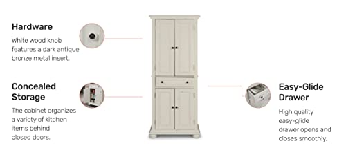 homestyles Dover 71.5 Inches High by 30 Inches Wide with Drawer and Adjustable Shelves White.