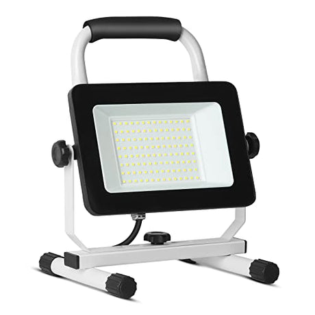 UFOND 6000 Lumen LED Work Light with Stand,60W Waterproof Flood Light, Brightness Switch Adjustable,Super Bright Portable Job Site Worklight with UFOND