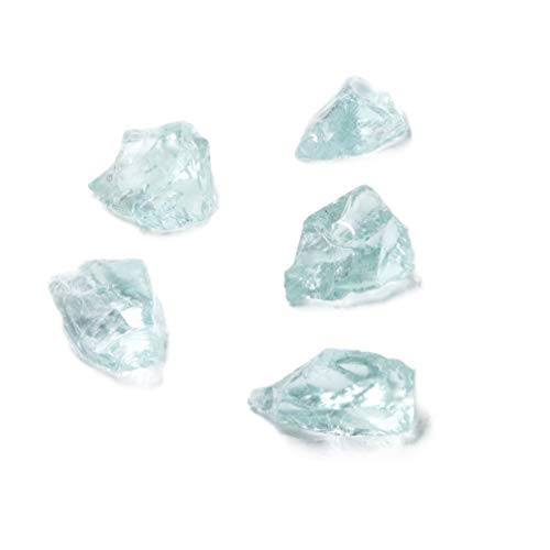 Mr. Fireglass Crushed Fire Glass for Natural or Propane Fire Pit Fireplace & Landscaping,10 lb High Luster Light Sea Blue Mr. Fireglass