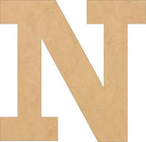 3 Inch Tall Wooden Letter Unfinished, Blank N Wood Craft Letter Abc's for Kids Learning Projects, Small Rockwell Font DIY NEXTCraft