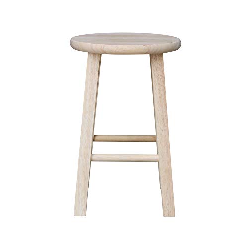 International Concepts 18-Inch Round Top Stool, Unfinished