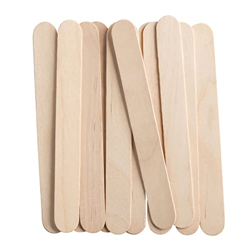[100 Count] Jumbo 6 Inch Wooden Multi-Purpose Popsicle Sticks,Craft, ICES, Ice Cream, Wax, Waxing, Tongue Depressor Wood Sticks GUSTO