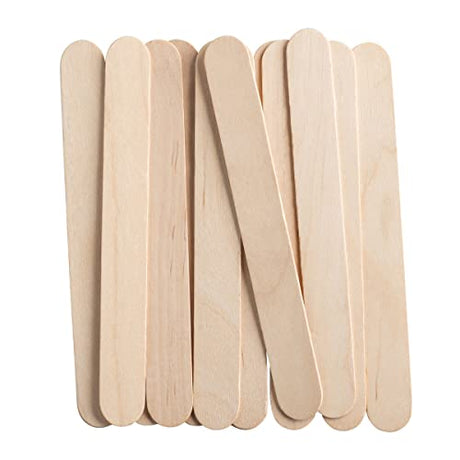 [100 Count] Jumbo 6 Inch Wooden Multi-Purpose Popsicle Sticks,Craft, ICES, Ice Cream, Wax, Waxing, Tongue Depressor Wood Sticks GUSTO