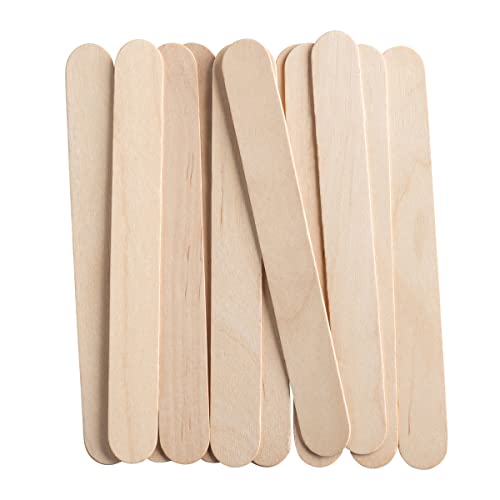 [100 Count] Jumbo 6 Inch Wooden Multi-Purpose Popsicle Sticks,Craft, ICES, Ice Cream, Wax, Waxing, Tongue Depressor Wood Sticks - WoodArtSupply