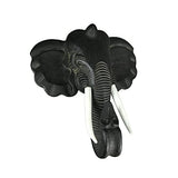 Zeckos Majestic African Elephant Head Wall Sculpture: Hand-Carved Black Wood Artistic Statue - Artisan Crafted Safari Style Decor Masterpiece - 19 Zeckos