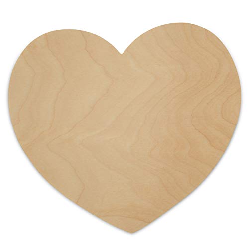 DIY Wooden Heart Cutouts for Crafts 8 inch, 1/8 inch Thick, Pack of 3 Unfinished Shapes for Valentines Day Party Décor, by Woodpeckers