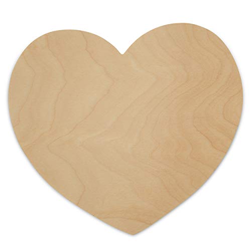 DIY Wooden Heart Cutouts for Crafts 8 inch, 1/8 inch Thick, Pack of 3 Unfinished Shapes for Valentines Day Party Décor, by Woodpeckers Woodpeckers
