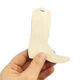 32 Pieces Wooden Cowboy Boots Tags Unfinished Wood Hanging Cowboy Boots Tags Natural Blank Wooden Cutouts Labels DIY Wooden Tags with Ropes Xonzmmk