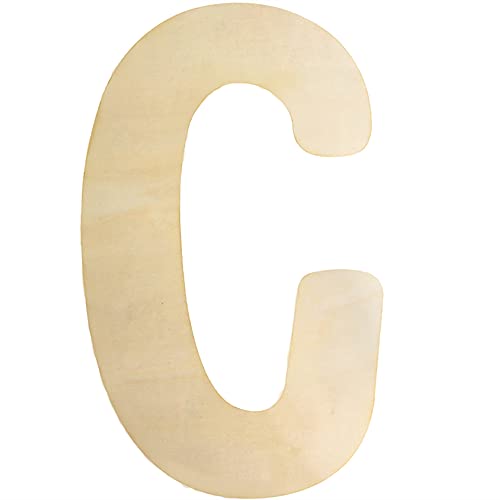 Wooden Letters C Large Wooden Letters 12 Inch Unfinished Wood Letters for Wall Decor Crafts Blank Big Alphabet Board Painting Hanging Home Baby - WoodArtSupply