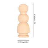20Pcs Wooden Peg Dolls, Unfinished Wood People Bodies Shapes Figures for DIY Painting, Decoration, Peg Game, 2.7in Height Pssopp