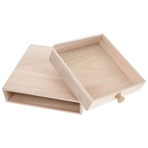 Toddmomy 1pcs Wooden Drawer Box Desktop Stackable Drawer Tea Bag Storage Drawer Unfinished Trinket Case Jewelry Organizer Holder for home Kitchen