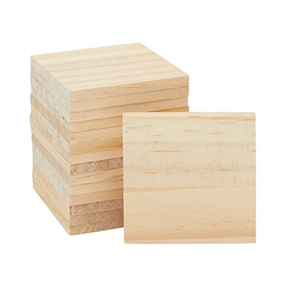 15-Pack Unfinished 3x3 Wood Squares for Crafts, Blank Wood Wooden Tiles for Wood Burning, DIY Supplies, Coasters, Cutouts, Engraving