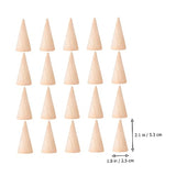 NOLITOY 60 Pcs Diy Cone Unfinished Wooden Toys Cone Bracket Ring Holder Jewelry-rings Ring Display Stands Wood Cone Wood Storage Racks Jewelry Ring NOLITOY
