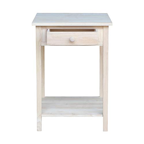 International Concepts Hampton Bedside Table Unfinished IC International Concepts