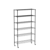 HCY 6-Tier Storage Shelf Heavy Duty Storage Shelving Unit NSF Height Adjustable Metal Storage Rack with Wheels for Laundry Bathroom Kitchen Garage HCY
