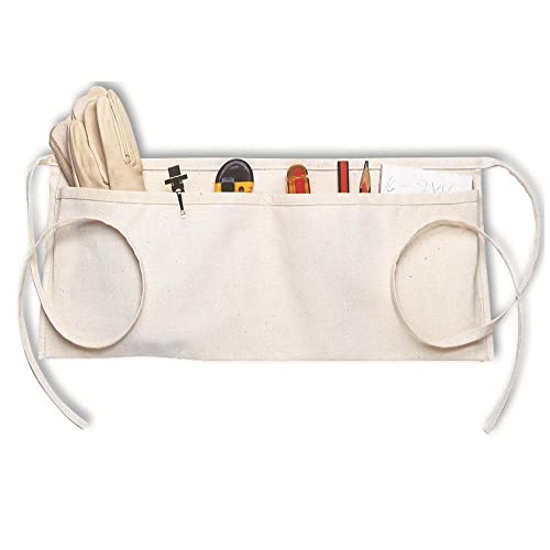 Clc Custom Leathercraft C6 Canvas Waist Apron Two Pocket, Unisex Adult, White - WoodArtSupply