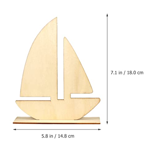 EXCEART 10 Pcs Unfinished Wooden Sailboat Models Nautical Wood Cutouts Nautical Ocean Theme Sailboat Decor for Home School DIY Crafts Projects