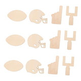 TEHAUX 40pcs Signboard Wood Piece Soccer Ornaments Football Wood Slice Unfinished Wood Helmet Blank Ornaments Sports Accessories Rugby Signage Making TEHAUX