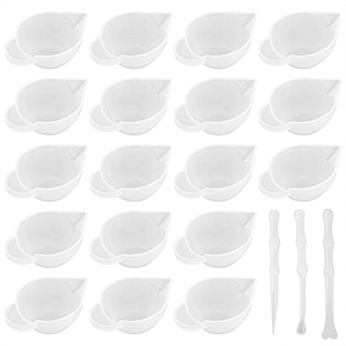 Framendino, 23 Pack Silicone Mold Cup Dispenser Mini Measuring Mixing Bowls with Spoon Glue Stick for DIY Epoxy Resin Craft - WoodArtSupply