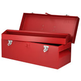URREA Storage Box - Heavy Duty 20" x 7" x 7" Metal Tool Box with Chrome Plated Metallic Latch & Durable PVC Handle - D5 Urrea