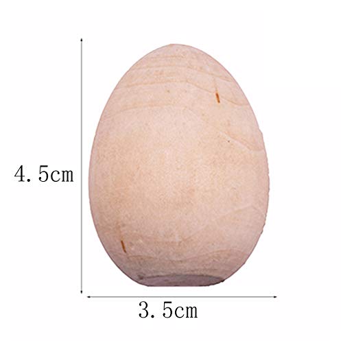 Totority Unfinished Easter Eggs Educational Blank Easter Egg, Unfinished Wood Egg Ornament 10Pack Fake Easter DIY Wooden Egg Adornments Drawing Egg - WoodArtSupply