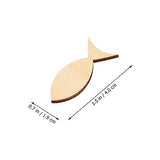 Wooden Crafts Wood Fish Cutout 50pcs Unfinished Wooden Shapes Mini Fish Shaped Slices Pieces DIY Embellishment for Summer Ocean Nautical Decoration VOSAREA
