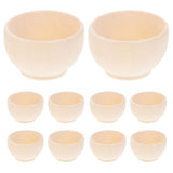 KALLORY Unfinished Wood Blank Bowls 10pcs Miniature Wooden Bowls Unpainted Tiny Bowls Dollhouse Tableware for DIY Painting Art Crafts Projects KALLORY
