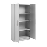 Prepac Elite 32" Light Gray Storage Cabinet with Adjustable Shelves Prepac