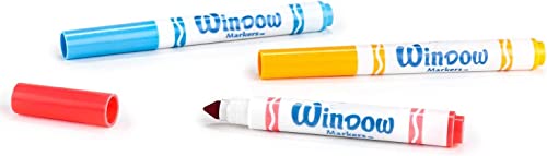 Crayola Window Markers (8 Count), Washable Window Markers for Kids, Works On Glass Surfaces, Fun Gifts for Kids - WoodArtSupply