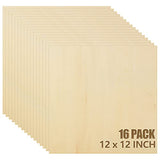 16PCS Basswood Sheets 1/8 x 12 x 12 Inch Plywood Board for Crafts, Unfinished Square Wooden Sheets Thin 3mm Basswood for Architectural Model Making APACALI