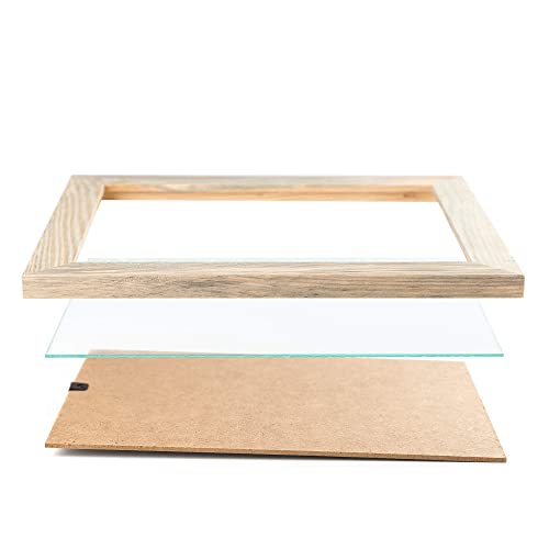 Rustic Wooden Picture Frame 8x10 - Unfinished Natural Barnwood Set of 2-100% Eco Solid Wood for Wall Mounting and Tabletop Photo Frames WOOD SIDE ORBIS