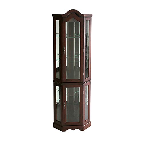 Home Decorators Collection Vitric Lighted Curio, 70" Hx21 Wx16 D, Mahogany SEI Furniture