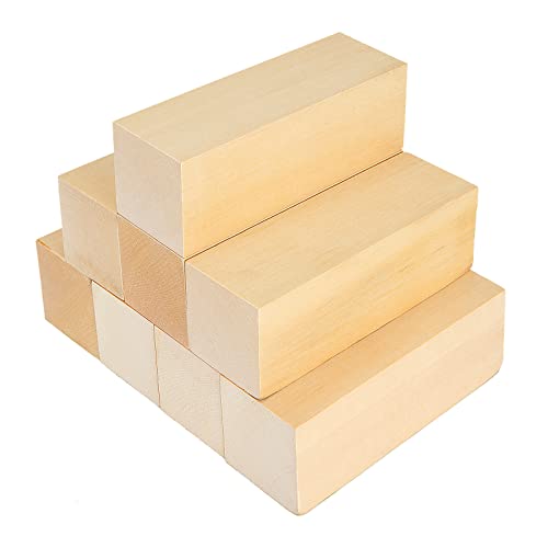 ACXFOND 8PCS Basswood Carving Blocks, 6x2x2 inch Unfinished Wood Blocks for Crafts, Unfinished Wood Squares Wooden Blocks for Arts and Crafts - WoodArtSupply