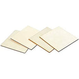 Wood Squares for Crafts, Unfinished Wooden Cutout Tile (4 in, 36 Pack) Juvale
