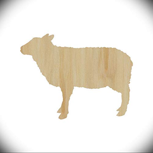 Sheep Laser Unfinished Cut Out Wood Shape Craft Supply Wood Craft Sheep Cutout 1/4 Inch Thickness, Size 5" Ornament for DIY Craft Projects Rubstamper