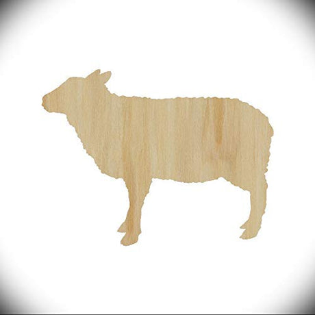 Sheep Laser Unfinished Cut Out Wood Shape Craft Supply Wood Craft Sheep Cutout 1/4 Inch Thickness, Size 5" Ornament for DIY Craft Projects Rubstamper