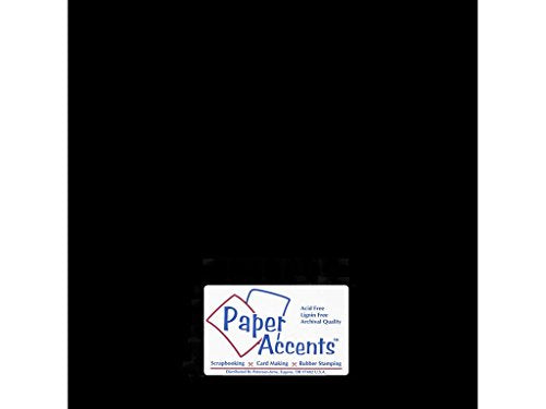 Paper Accents Chipboard, Black, 25 Pack, 12x12 chipboard Sheets, Heavy 90 Point for Crafts, Scrapbooking, Frame Backing, Card Making, Stamp Projects - WoodArtSupply